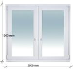 Decco 200×120 Kétszárnyas Tokosztott Bukó - Nyíló műanyag ablak 2 rétegű üvegezéssel