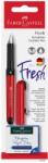 Faber-Castell Stilou scolar vario + 6 rezerve Faber-Castell FC149898, Rosu (FC149898/ROSU)