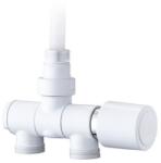 Icma art. 930 dizájn-radiátorszelep, 1/2" M24x1, 5, termosztát-opcióval, injektorcsöves, fehér