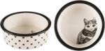 TRIXIE Kerámia tál, 0, 3L, macskaeledelhez, ekrü, fekete pöttyök (25120)