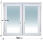 Decco 180×150 Kétszárnyas Tokosztott Bukó - Nyíló műanyag ablak 2 rétegű üvegezéssel