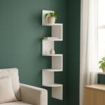 VASAGLE Sarokba akasztható polc fehér 5-szintes 20×127 cm (LBC72WT)