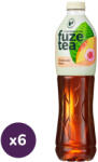 FUZETEA őszibarack- és rózsa ízű szénsavmentes üdítőital fekete tea kivonattal (6x1, 5 liter) Szavatossági idő: 2026.02. 23