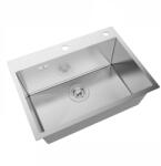  Acél mosogatótálca Nero Italia 60 x 45 cm + szárítókosár + szifon (inox)