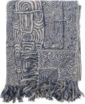 Bloomingville Pătură Bresso 130 x 160 cm albastră cu ciucuri (82066398)