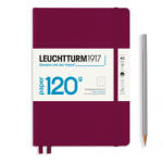 LEUCHTTURM1917 Medium Edition 120g A5 pontozott lapos NOTEBOOK, port red