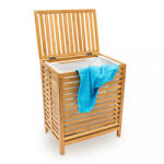 Relaxdays Fából készült szennyestartó láda 100L 60x50, 5x35, 5 cm 10018978
