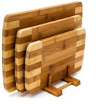 Relaxdays Csíkos bambusz vágódeszka szett 10018877