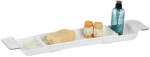 Relaxdays Kihúzható fürdőkád polc fehér műanyag 10048027