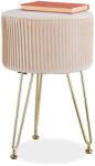 Relaxdays Grace Bársony zsámoly fém lábakkal bézs-arany 10049947_127