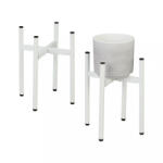 Relaxdays Állítható virágtartó állvány 2 db-os készlet fehér-fekete fém 10046896_49