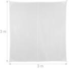 Relaxdays Napvitorla árnyékoló négyzet alakú, fehér 300x300 cm 10026354_300300