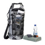 Relaxdays Dry Bag hátizsák sporttáska szürke-fekkete 25 liter 10043111
