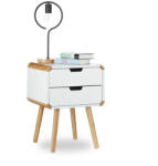 Relaxdays Skandináv design éjjeliszekrény 2 fiókkal 10020977