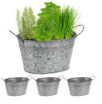 Relaxdays Ovális virágcserép cink 4 darabos szett 10037395