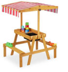 Relaxdays Kerti gyermek konyha paddal tetővel 110x65x83 cm 10033845