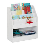 Relaxdays Fehér gyermek játéktároló könyvespolc 80x70x30 cm 10050157