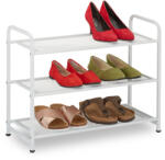 Relaxdays Fehér fém cipőtartó 6 pár cipőnek 48x60x25 cm 10047207