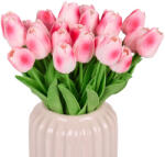 Relaxdays Tulipánok művirág 24 darabos készletben pink 10050345_52