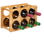 Relaxdays Bambusz palacktartó 6 palackhoz natúr 10028815