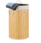 Relaxdays Kör alakú bambusz szennyestartó 70 literes krém 10019051_550