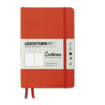 LEUCHTTURM1917 Outlines notebook pontozott lapos B6+, Signal Orange