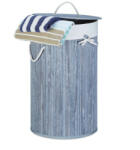 Relaxdays Kör alakú bambusz szennyestartó 70 literes szürke 10019051_111