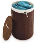 Relaxdays Kör alakú bambusz szennyestartó 70 literes barna 10019051_93