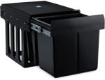 Relaxdays Beépíthető szelektív szemetes 2x15 literes fekete 10031539