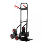 Relaxdays Lépcsőjáró molnárkocsi fekete-piros 200 kg-ig 10039232