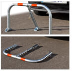 Relaxdays Lakatolható parkolóőr parkolásgátló fém 45 x 76 x 32 cm 10017409