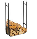 Relaxdays Keskeny tűzifa tároló 90x60x20 cm fekete 10026085