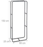 Relaxdays Fém tűzifa tároló 25x60x150 cm antracit 10026018_950
