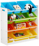 Relaxdays Gyermekpolc színes játéktároló dobozokkal 10022747_60