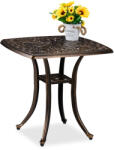 Relaxdays Vintage Négyzet alakú kerti asztal fekete-bronz 53x53, 5x53, 5 cm 10050819