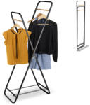 Relaxdays Összecsukható fém ruhatartó fekete-natúr 152x67x44 cm 10050222