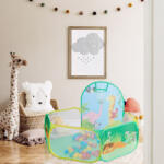 Relaxdays Pop-up labdamedence kosárlabda karikával dzsungel motívum zöld 10035298