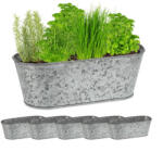 Relaxdays Ovális virágcserép cink 6 db-os szett 10037396