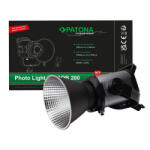 PATONA Premium Photo Light COB-200 APRC prémium fotólámpa alkalmazással vezérelhető (4281)