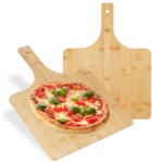 Relaxdays XXL Pizza tálalótálca bambusz 2db-os készlet 10046305