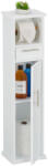 Relaxdays Fehér álló WC-papír tartó 87, 5x22x17, 5 cm 10046274