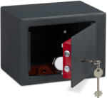 Relaxdays Kompakt fali széf kulccsal antacit 17x23x17 cm 10027255_709