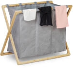 Relaxdays Szürke-natúr 3 rekeszes összecsukható szennyestartó 10031621