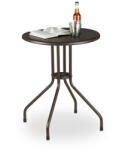 Relaxdays Kerek polyrattan kerti asztal barna 60 cm 10035734