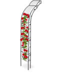 Relaxdays Ívelt rózsafuttató falra szerelhető 256x39x72 cm fekete 10030854