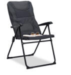 Relaxdays Párnázott kempingszék szürke - fekete 10021005