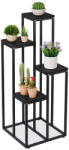 Relaxdays Modern lépcsős virágtartó 4 polccal fekete 100x40x40 cm 10038796_46