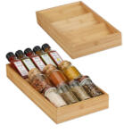 Relaxdays Bambusz fűszertartó fiókhoz 2 db-os készlet 10046355