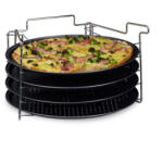 Relaxdays Pizzatálca 4 db-os készlet állvánnyal 10020495