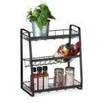 Relaxdays Fém 3 szintes fűszertartó fekete 10035384